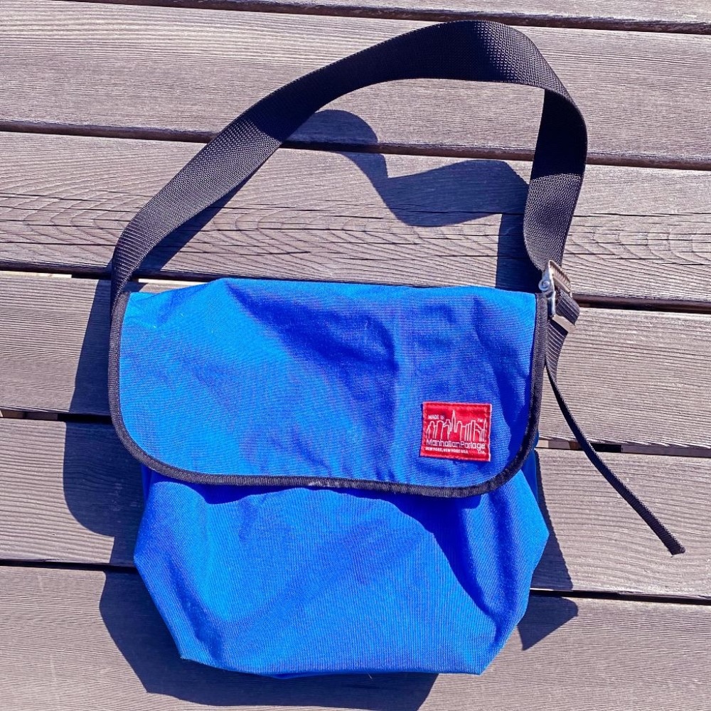 Manhattan Portage Vintage Bike Messenger Bag - Blue Made in USA 90s Cross Body